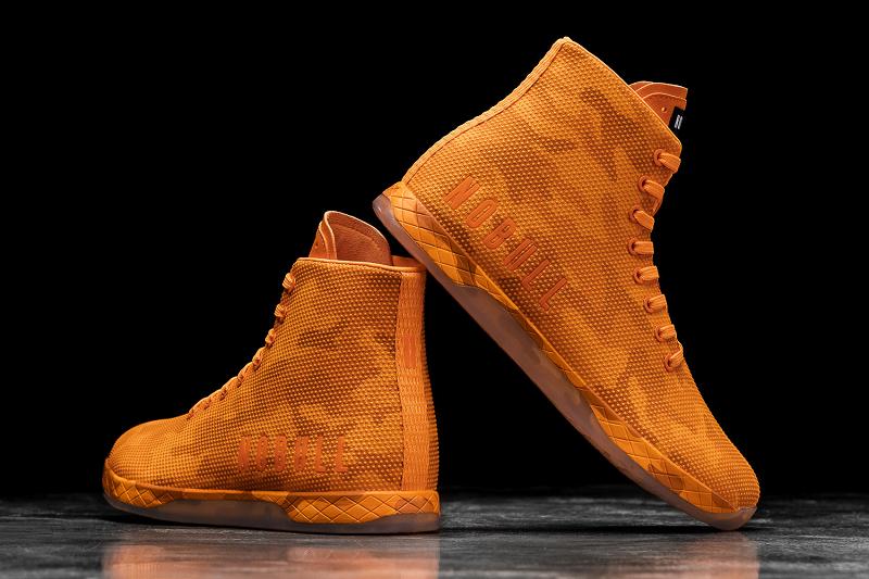 Orange Nobull High-Top Neon Camo Women's Trainers | CA T2099C